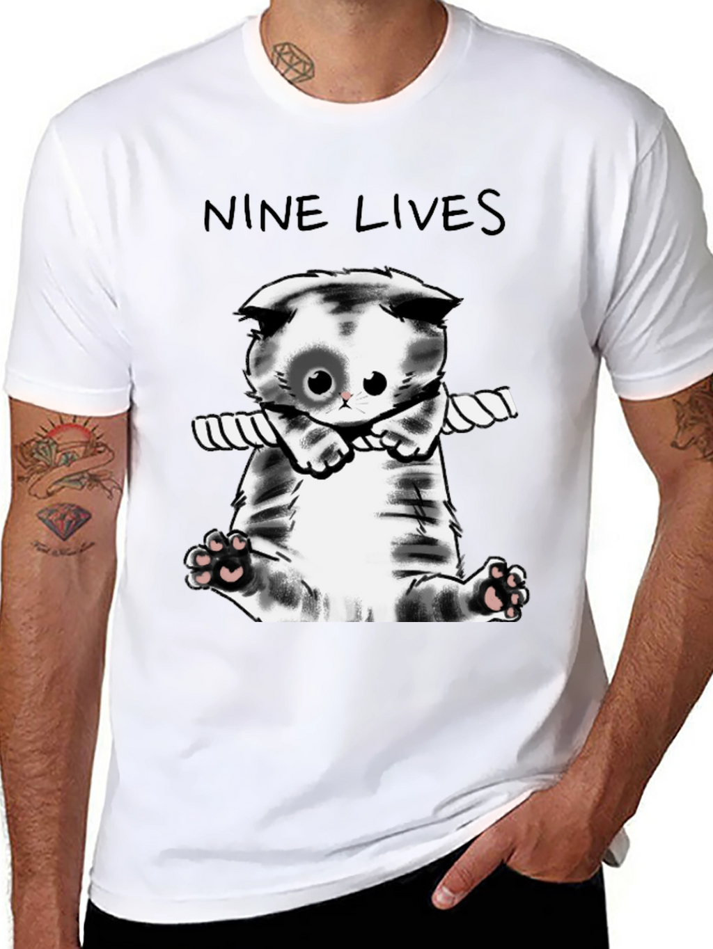 Nine Lives Cat T-Shirt - Cute Kitten Tee