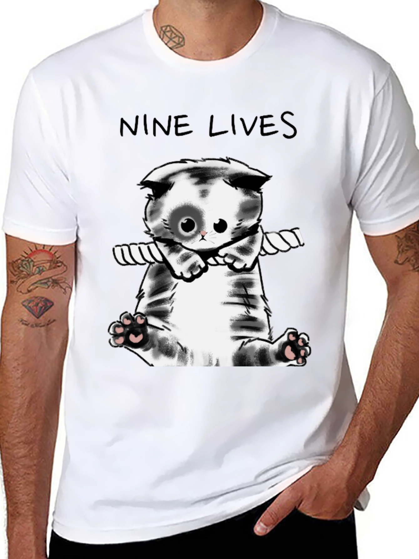 Nine Lives Cat T-Shirt - Cute Kitten Tee