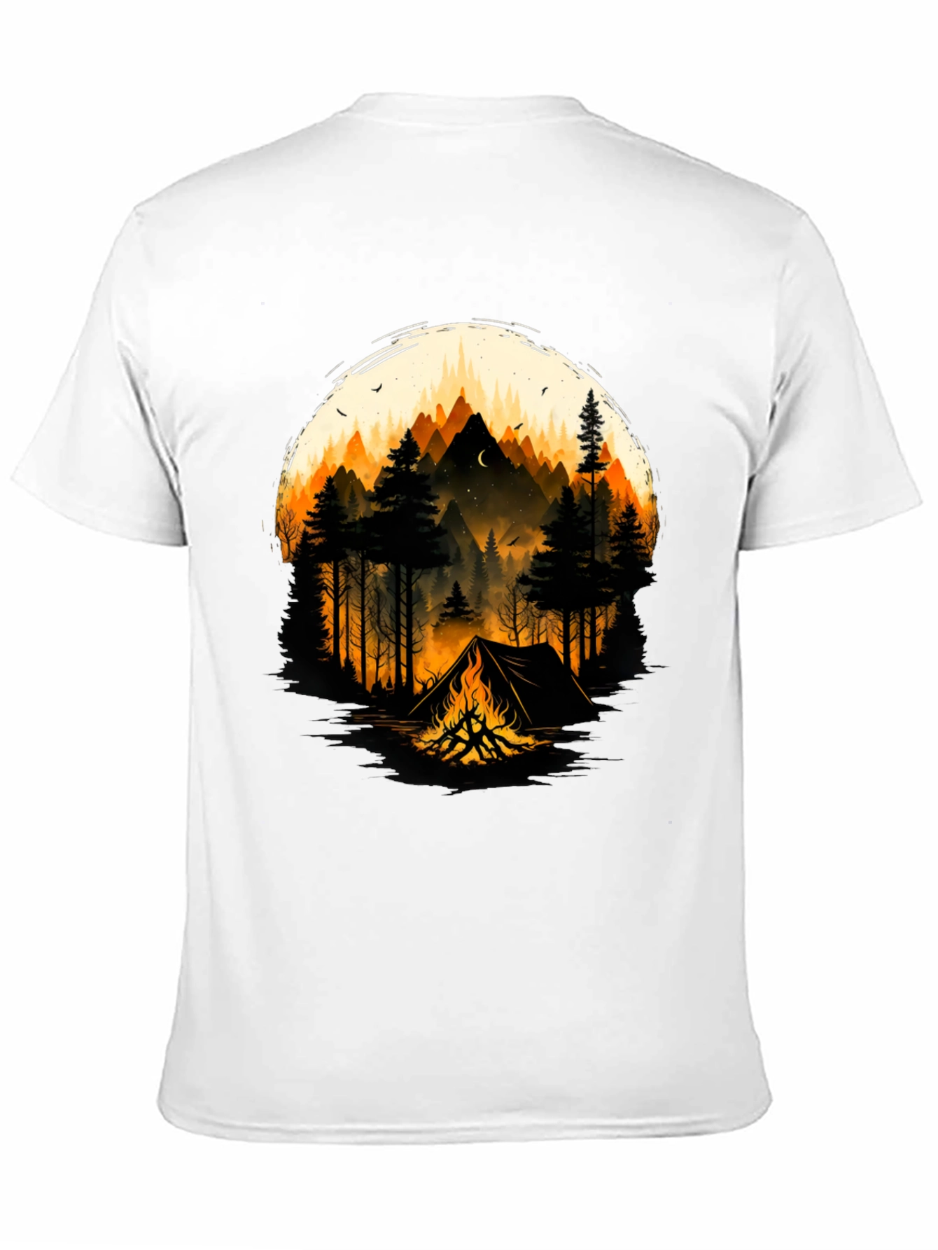 Camping Adventure Graphic T-Shirt - Black