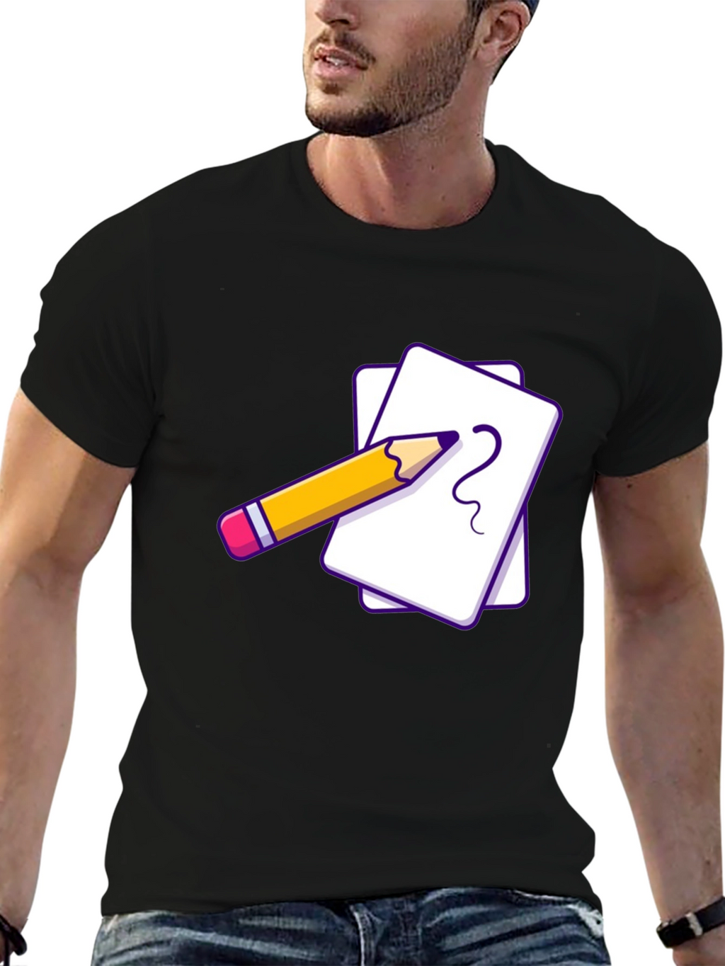 Creative Sketch Tee - Black Graphic T-Shirt