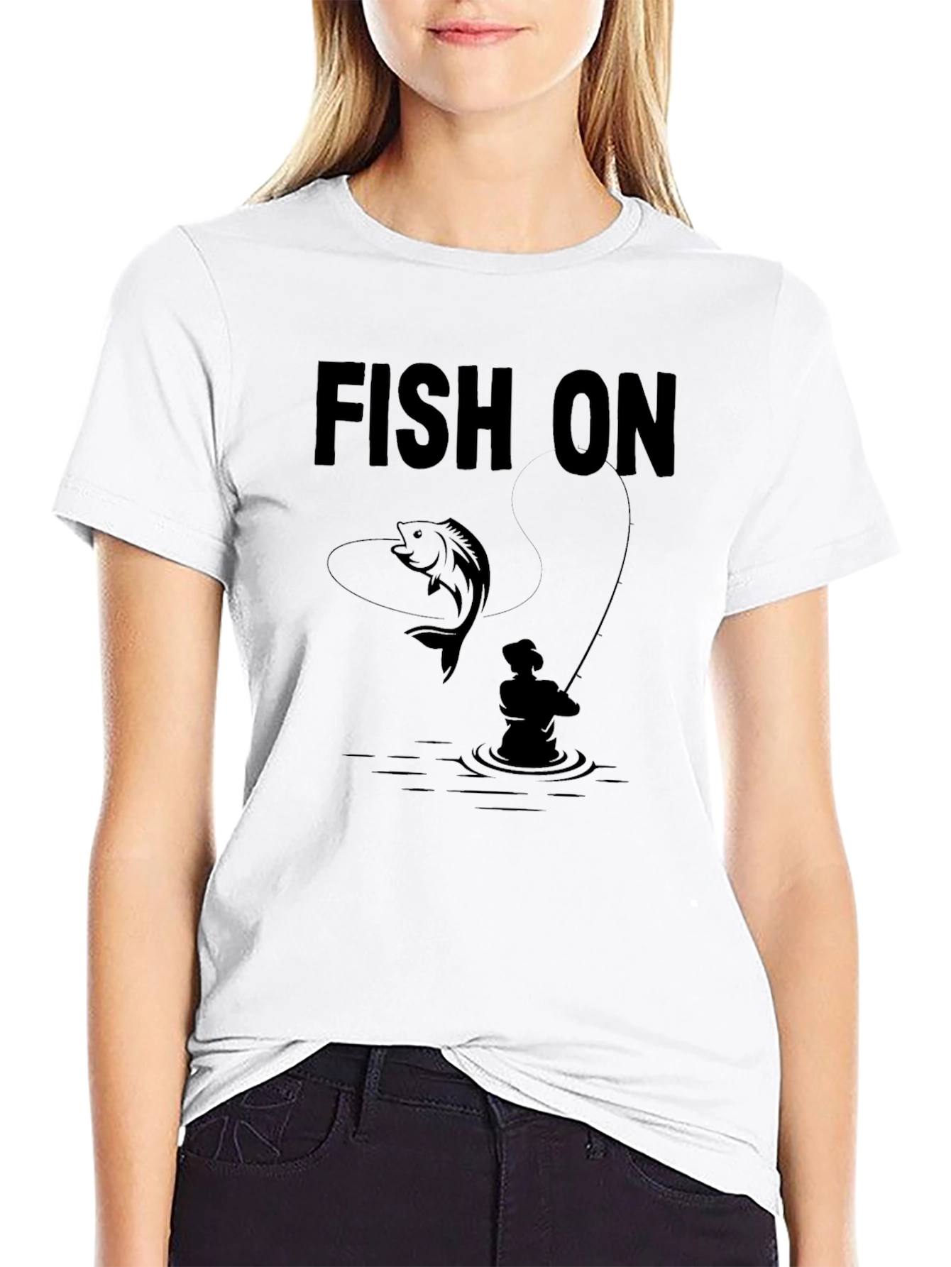 Fish On Graphic T-Shirt - Black