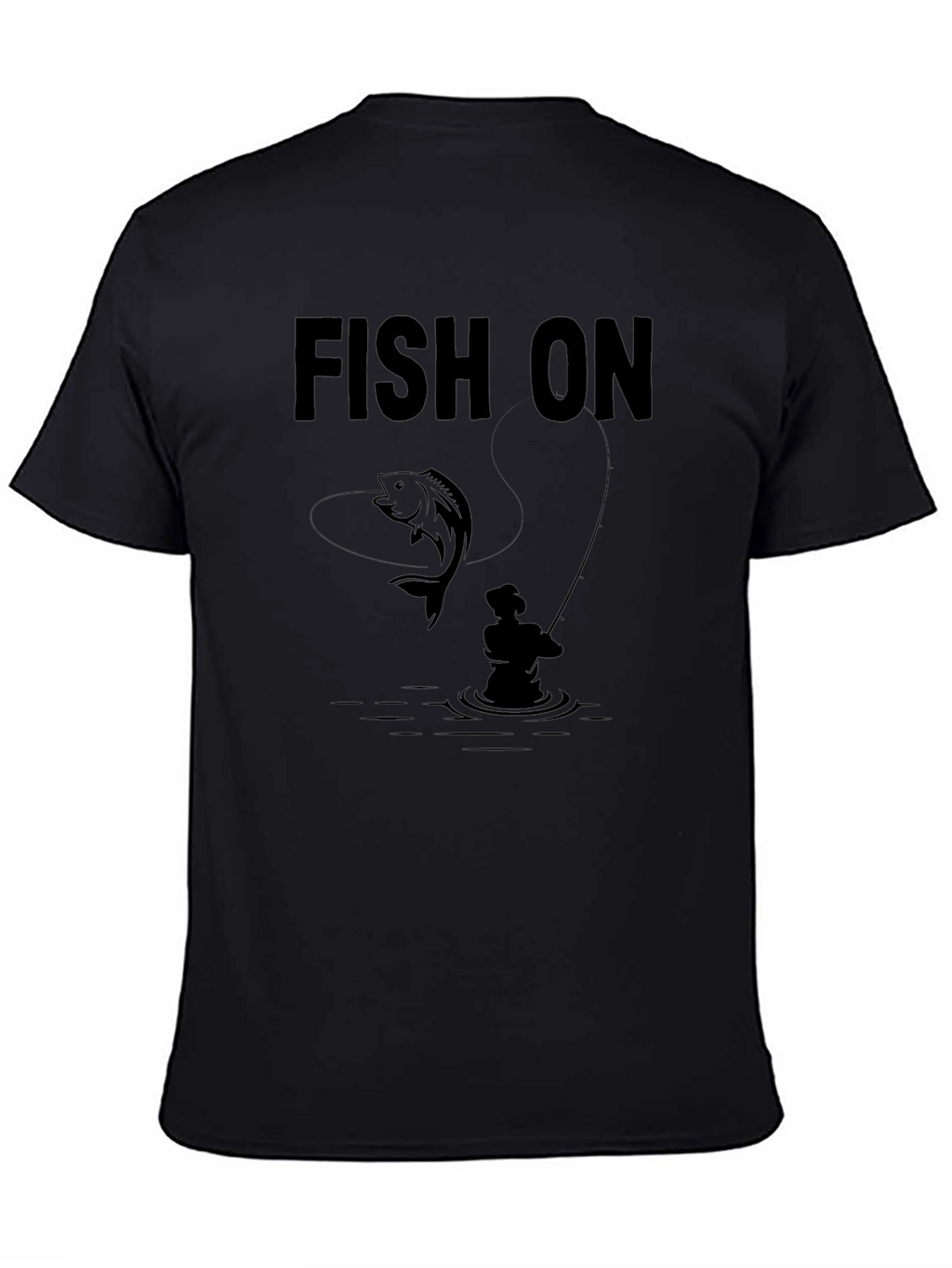 Fish On Graphic T-Shirt - Black