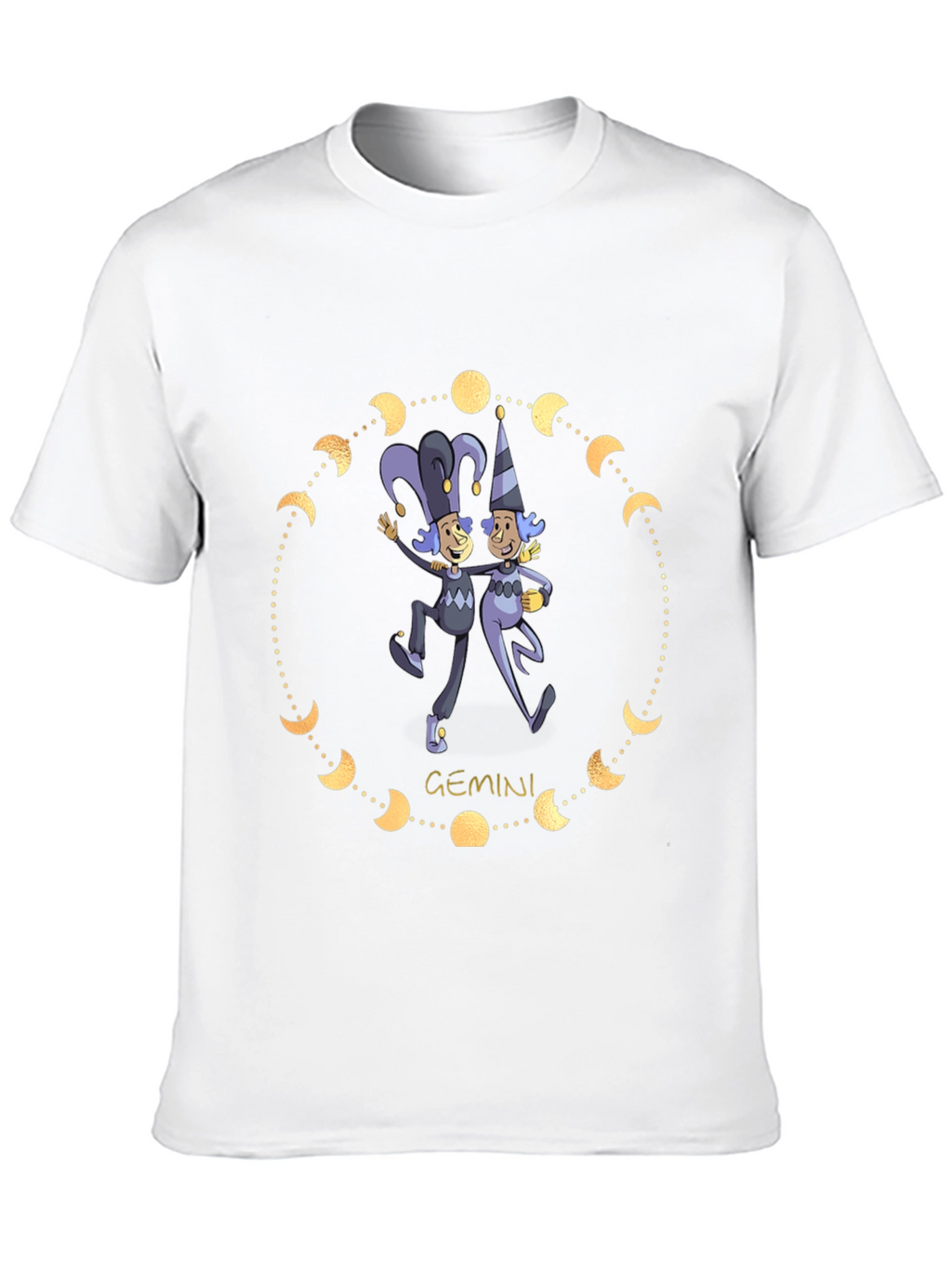 Gemini Zodiac T-Shirt - Black Cotton Blend