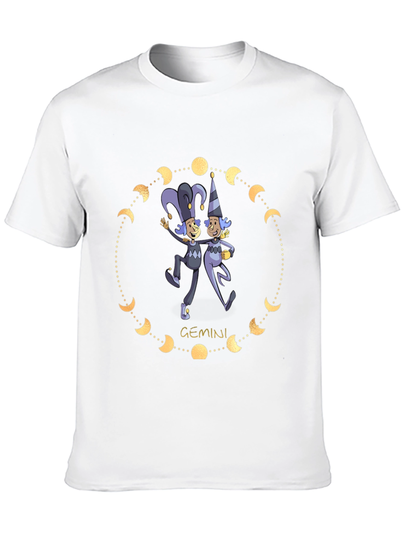 Gemini Zodiac T-Shirt - Black Cotton Blend