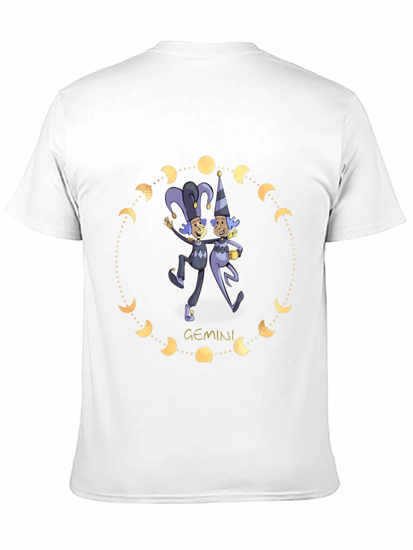 Gemini Zodiac T-Shirt - Black Cotton Blend
