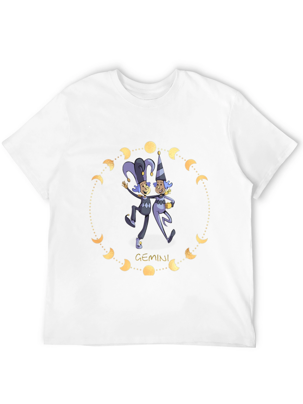 Gemini Zodiac T-Shirt - Black Cotton Blend
