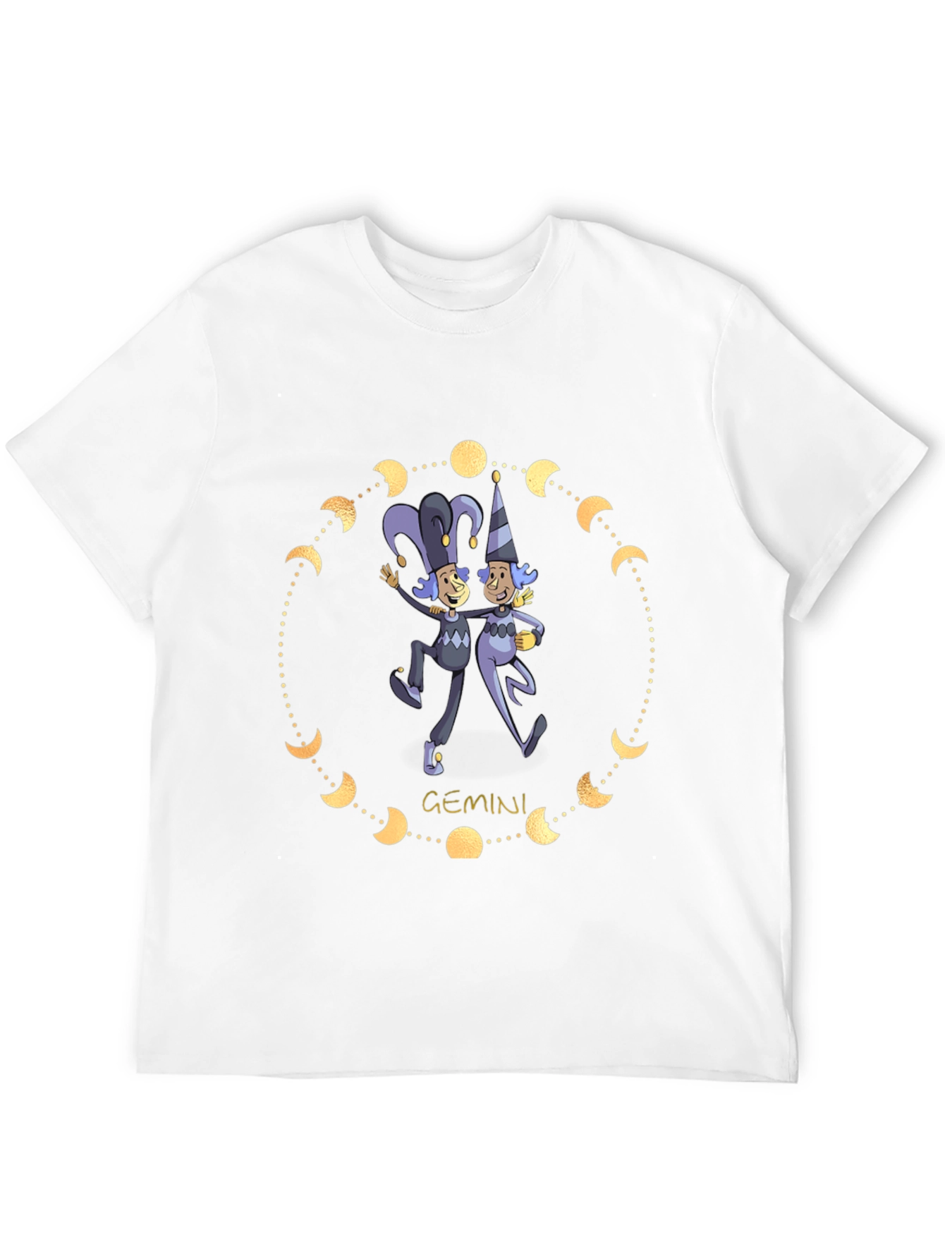 Gemini Zodiac T-Shirt - Black Cotton Blend