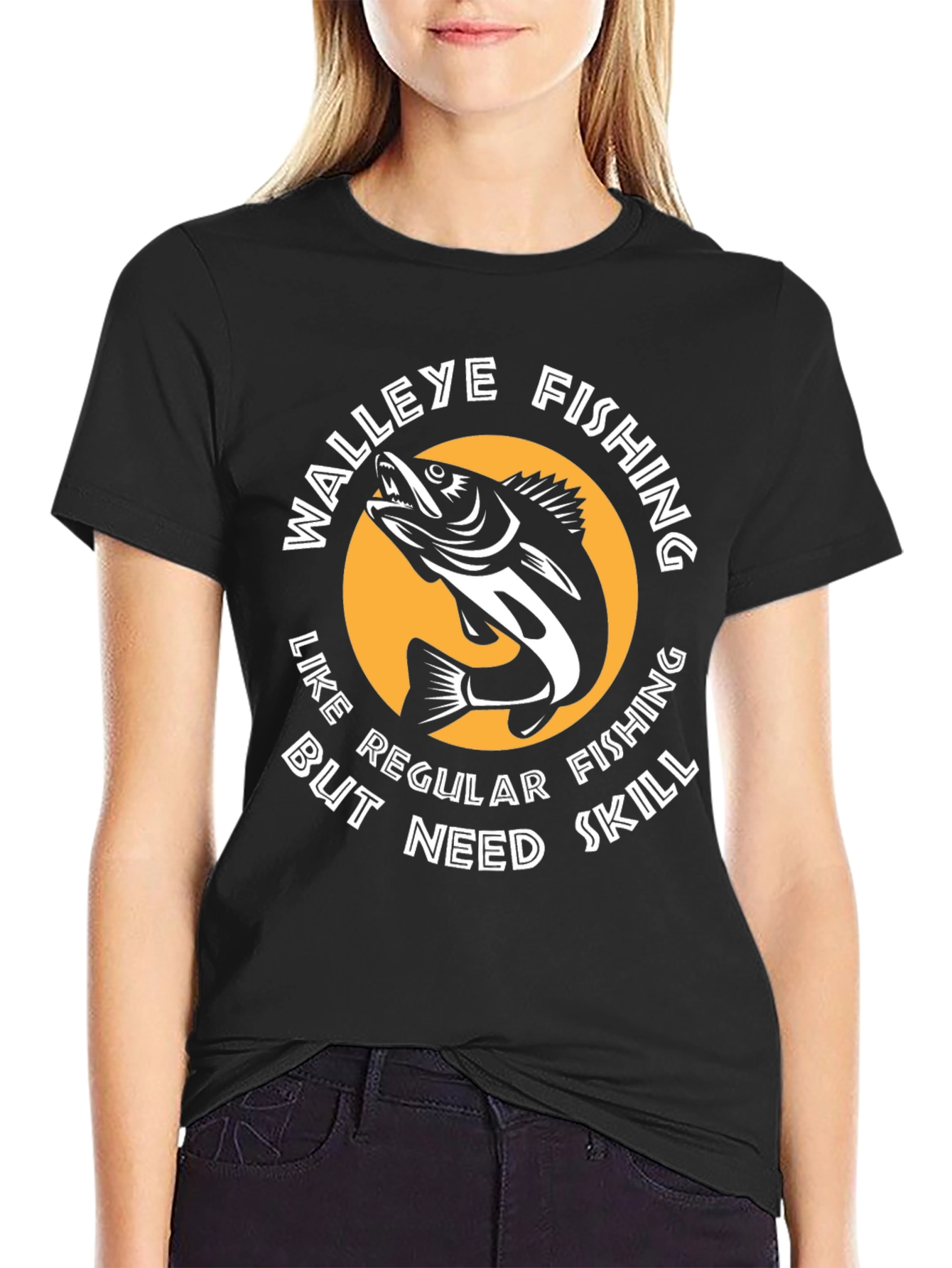 Walleye Fishing T-Shirt - Like Regular Fishing But Need Skill Tee