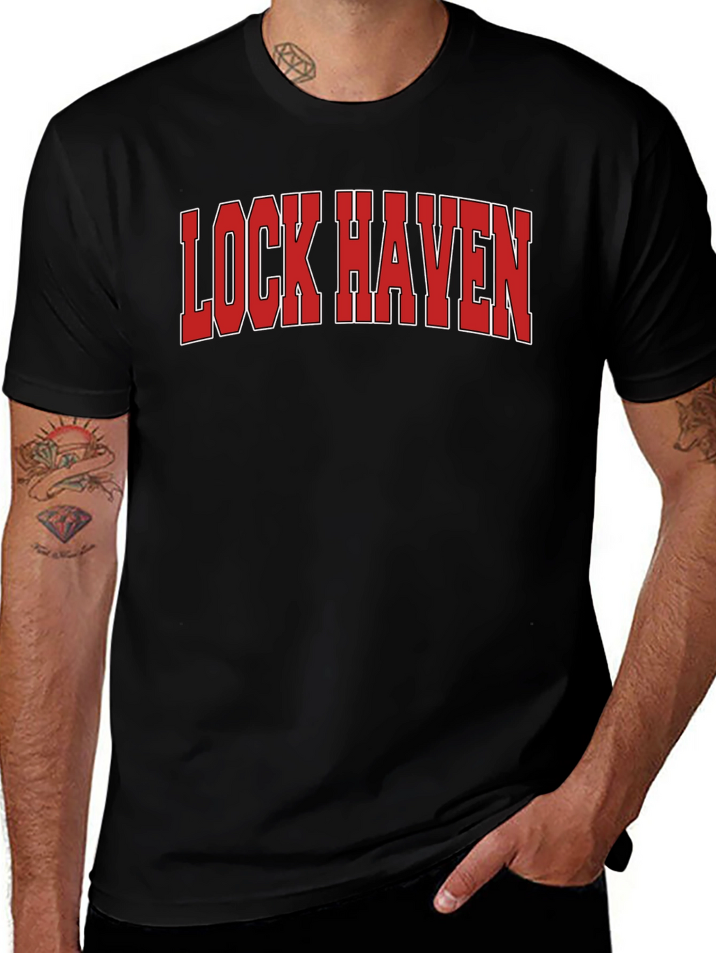 Lock Haven Black Graphic Tee