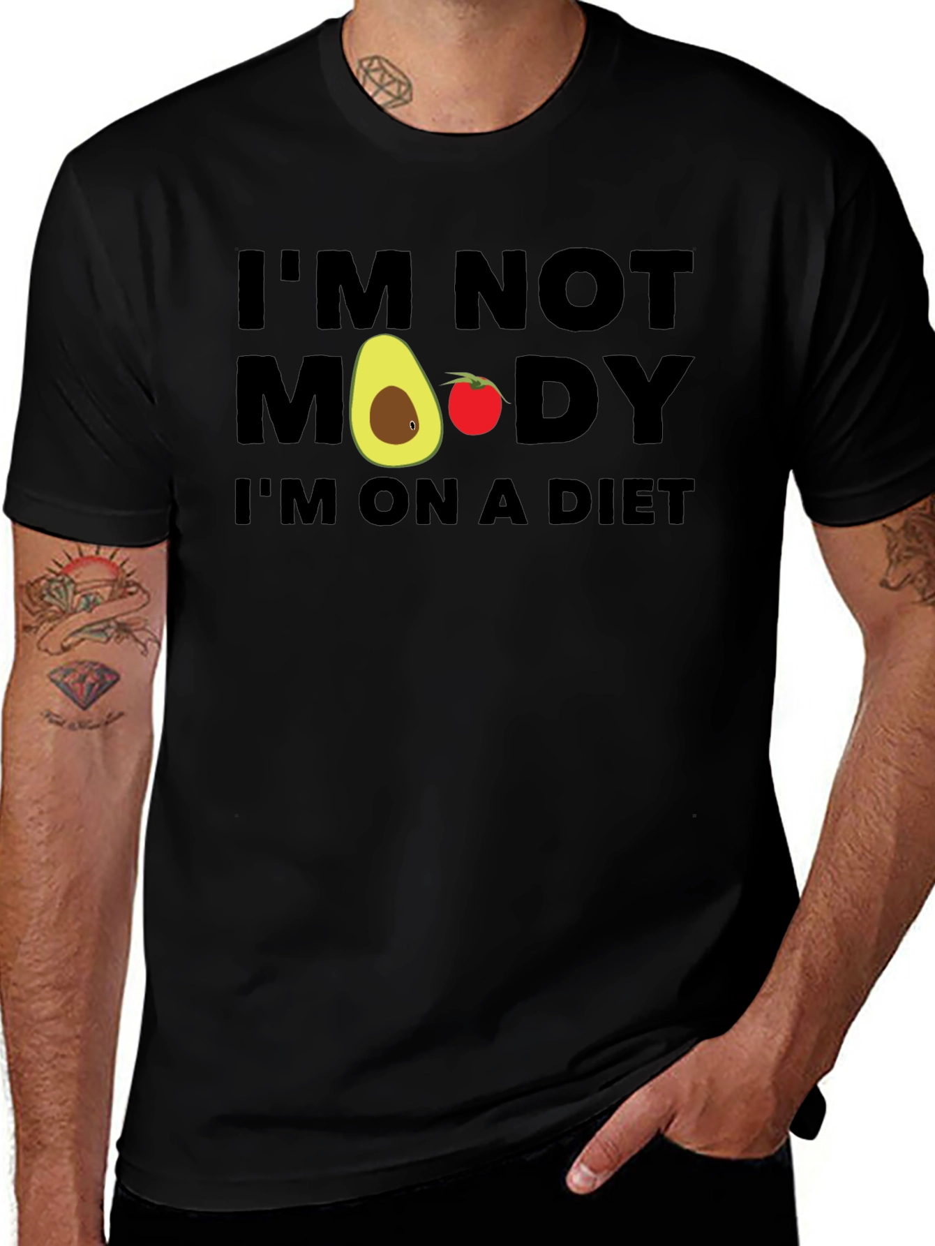 Funny Diet T-Shirt - Im Not Moody Im On A Diet!