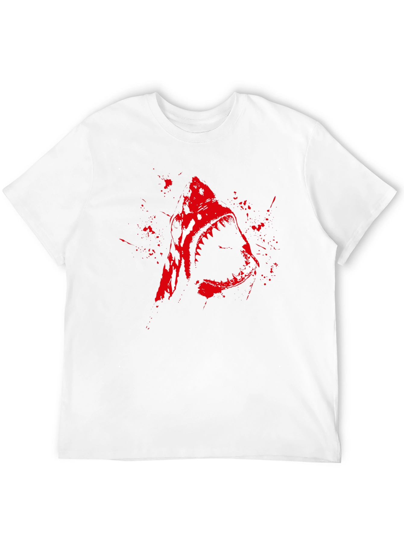 Shark Attack Graphic T-Shirt - Bold Red Print
