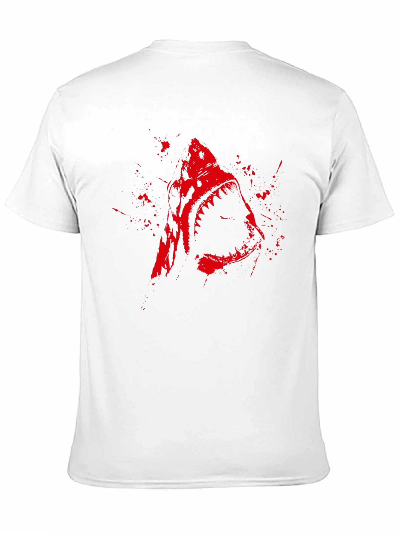 Shark Attack Graphic T-Shirt - Bold Red Print