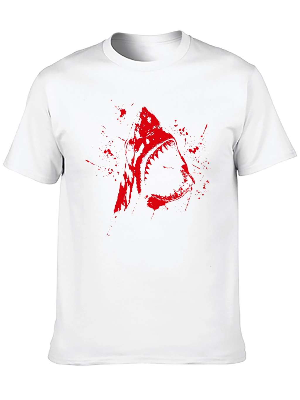 Shark Attack Graphic T-Shirt - Bold Red Print