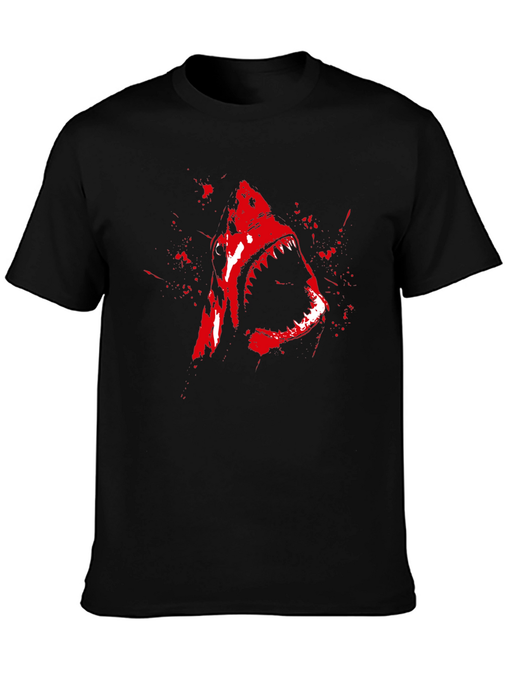 Shark Attack Graphic T-Shirt - Bold Red Print