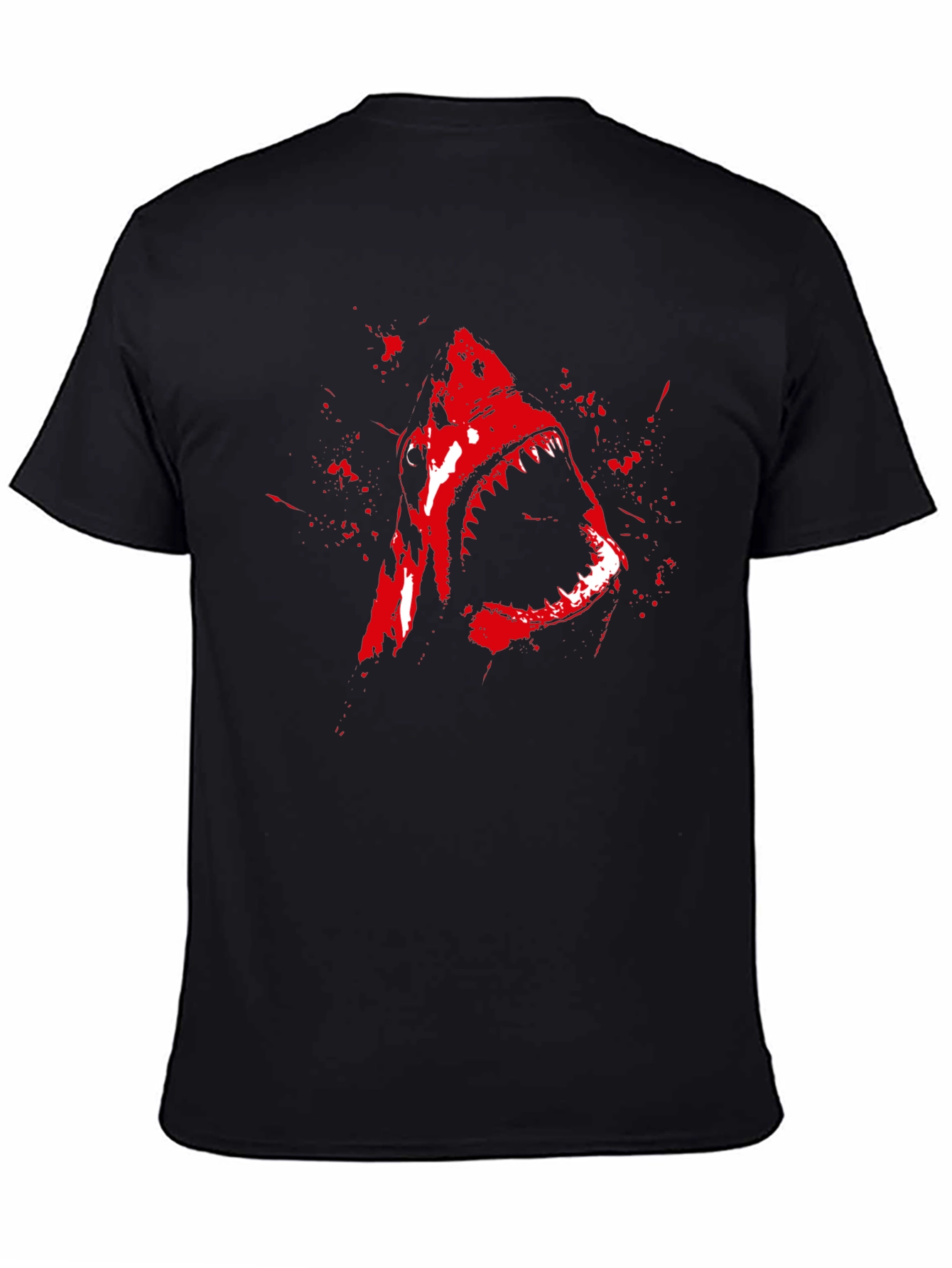 Shark Attack Graphic T-Shirt - Bold Red Print