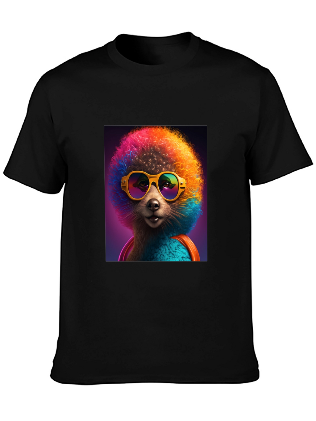 Funky Poodle Graphic Tee - Black Cotton T-Shirt