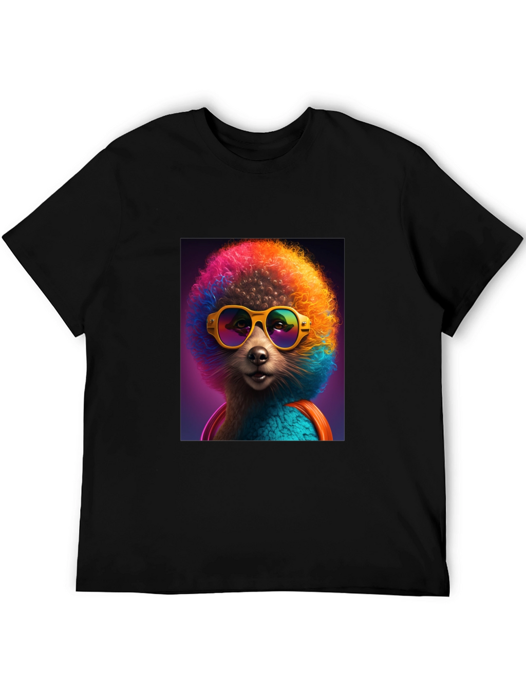 Funky Poodle Graphic Tee - Black Cotton T-Shirt