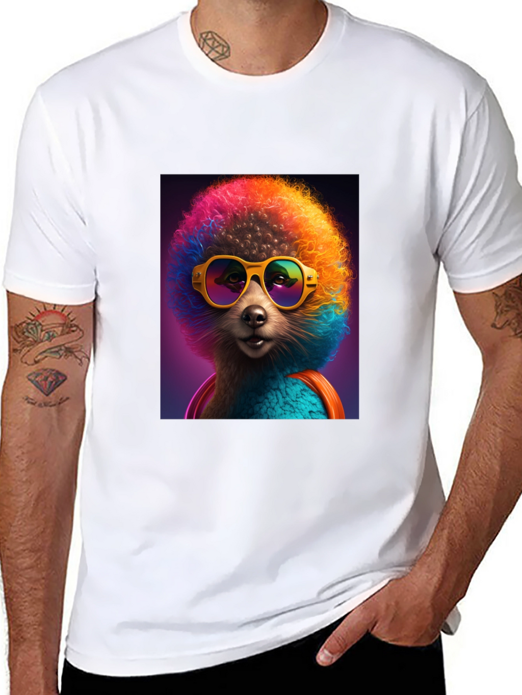 Funky Poodle Graphic Tee - Black Cotton T-Shirt