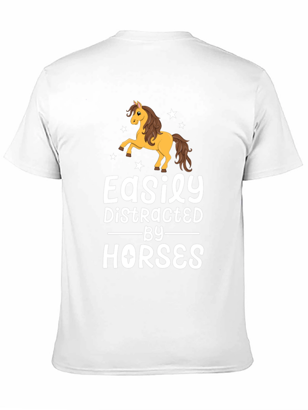 Easily Distracted By Horses Black T-Shirt
