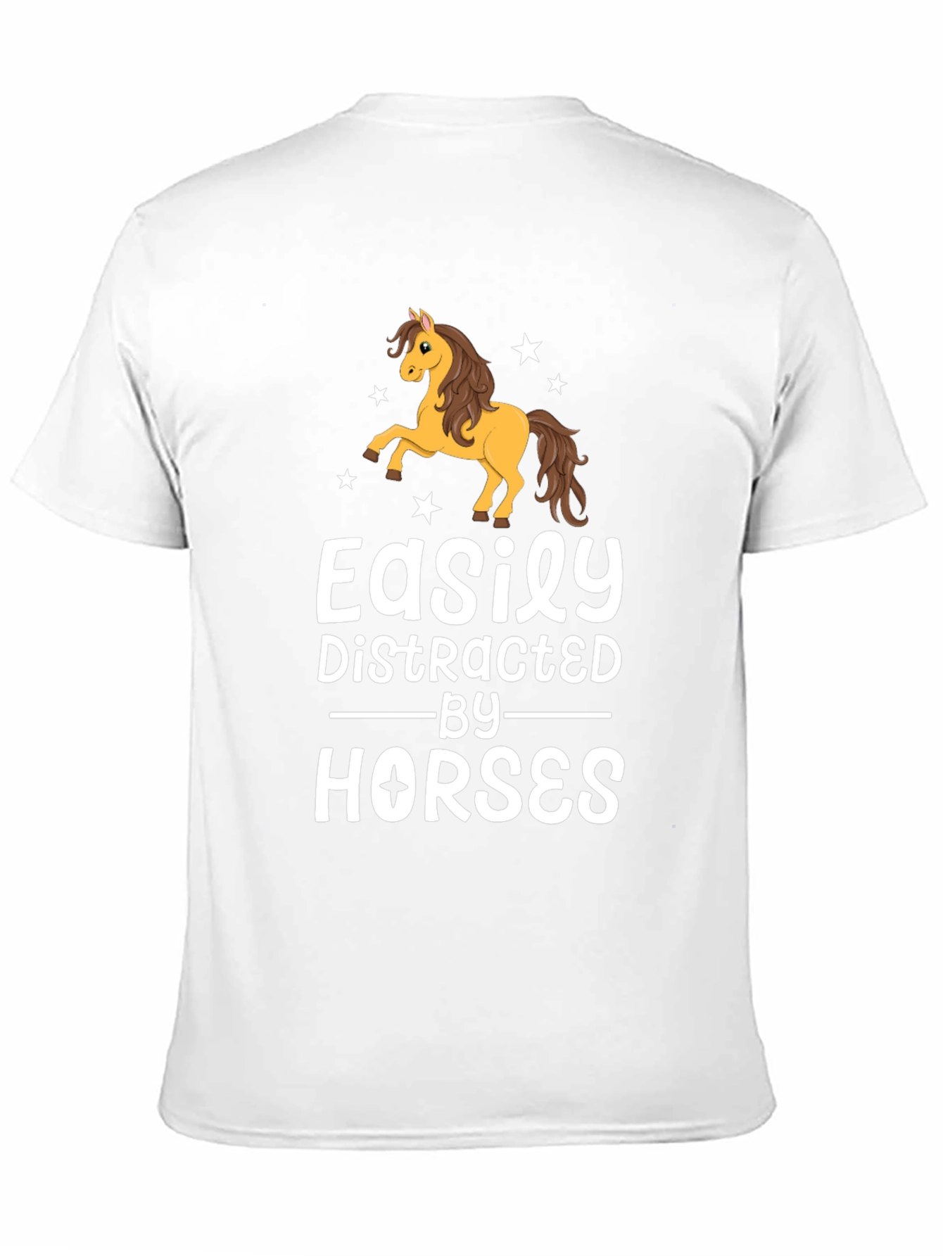Easily Distracted By Horses Black T-Shirt