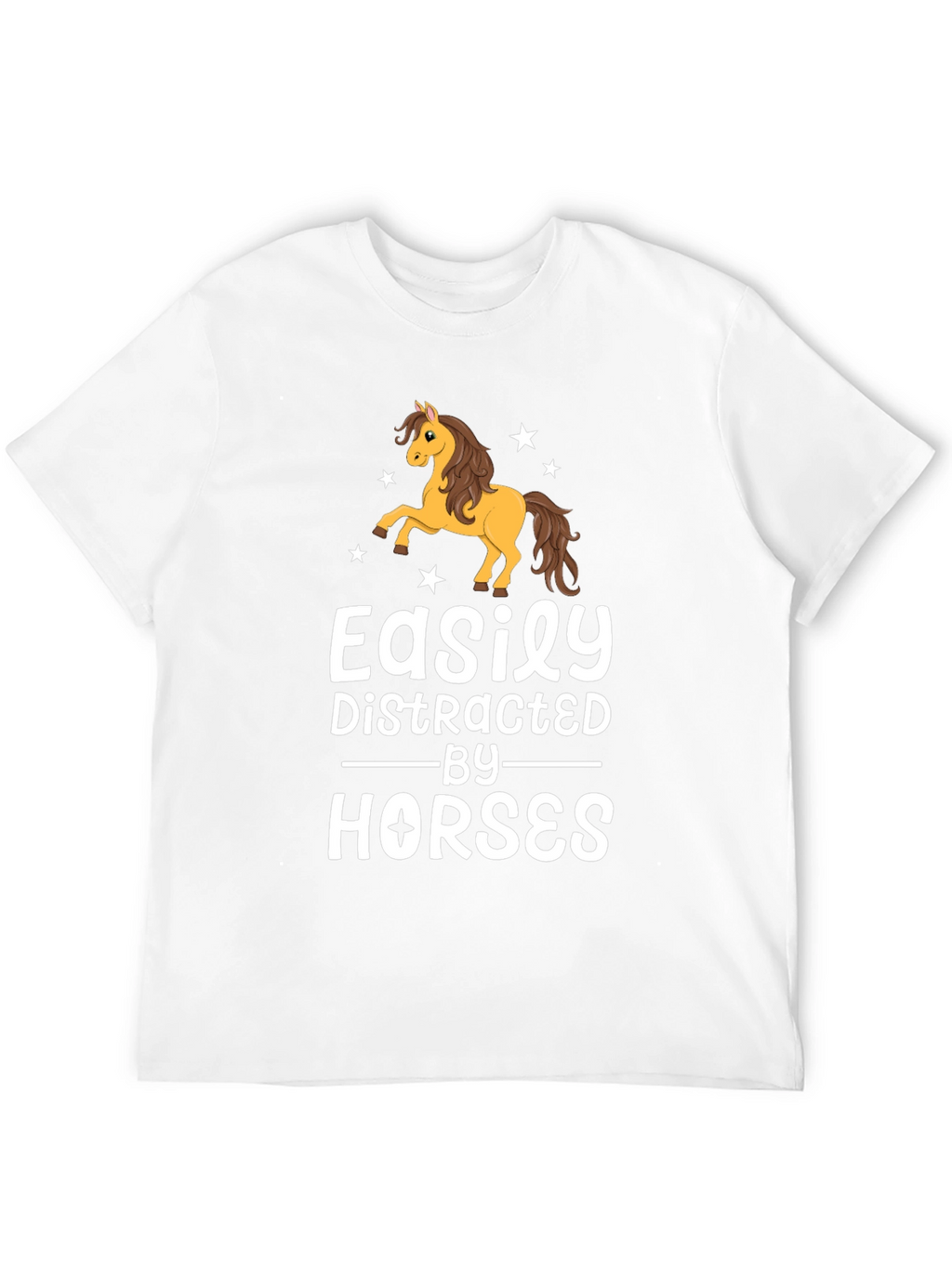 Easily Distracted By Horses Black T-Shirt
