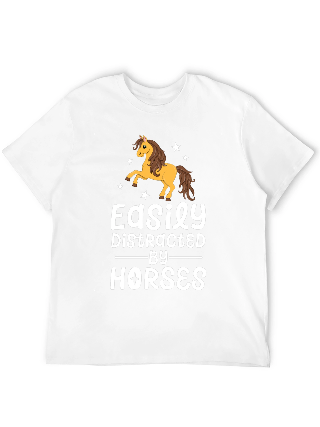 Easily Distracted By Horses Black T-Shirt