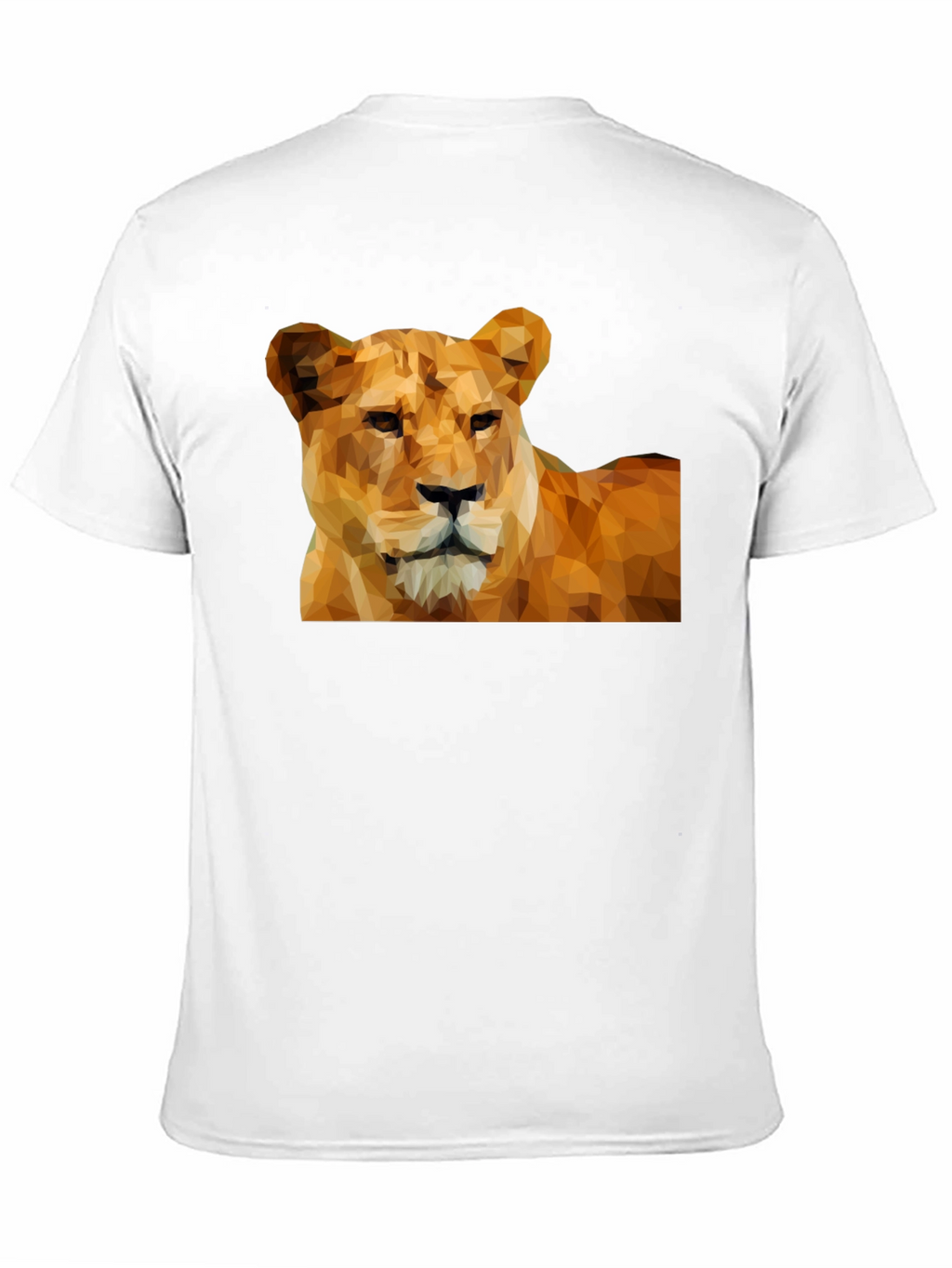 Geometric Lion Graphic Tee - Black