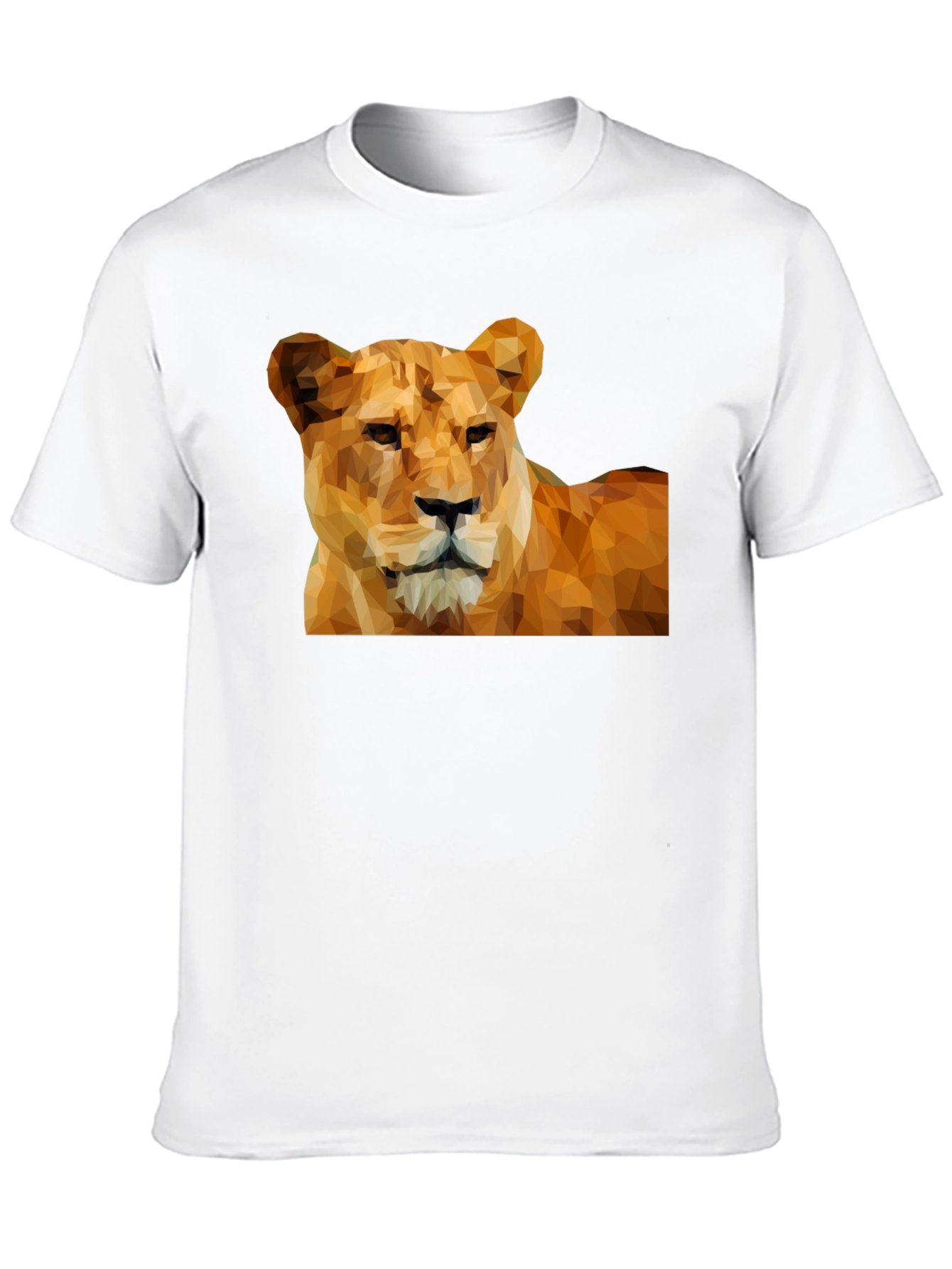 Geometric Lion Graphic Tee - Black