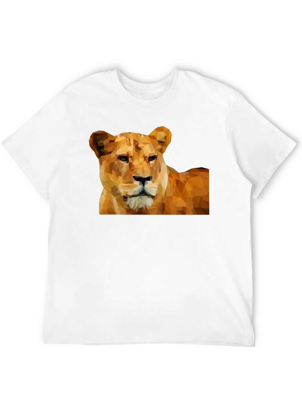 Geometric Lion Graphic Tee - Black