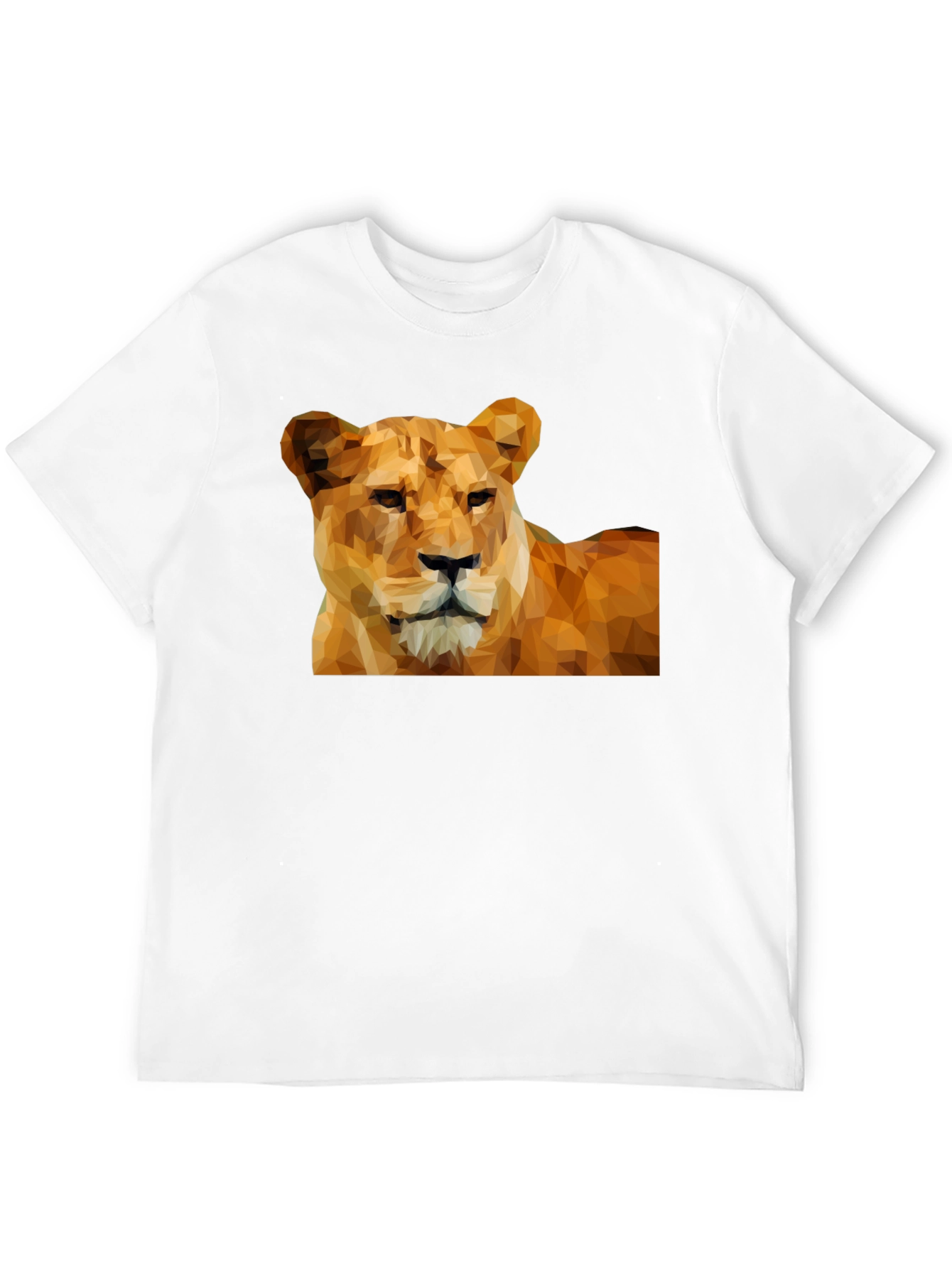 Geometric Lion Graphic Tee - Black