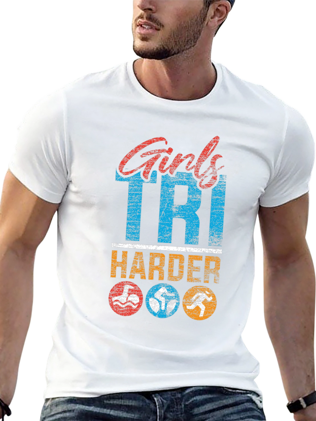Girls Tri Harder T-Shirt Triathlon Shirt