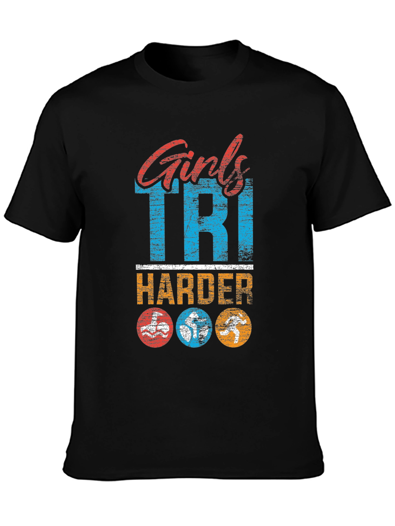 Girls Tri Harder T-Shirt Triathlon Shirt