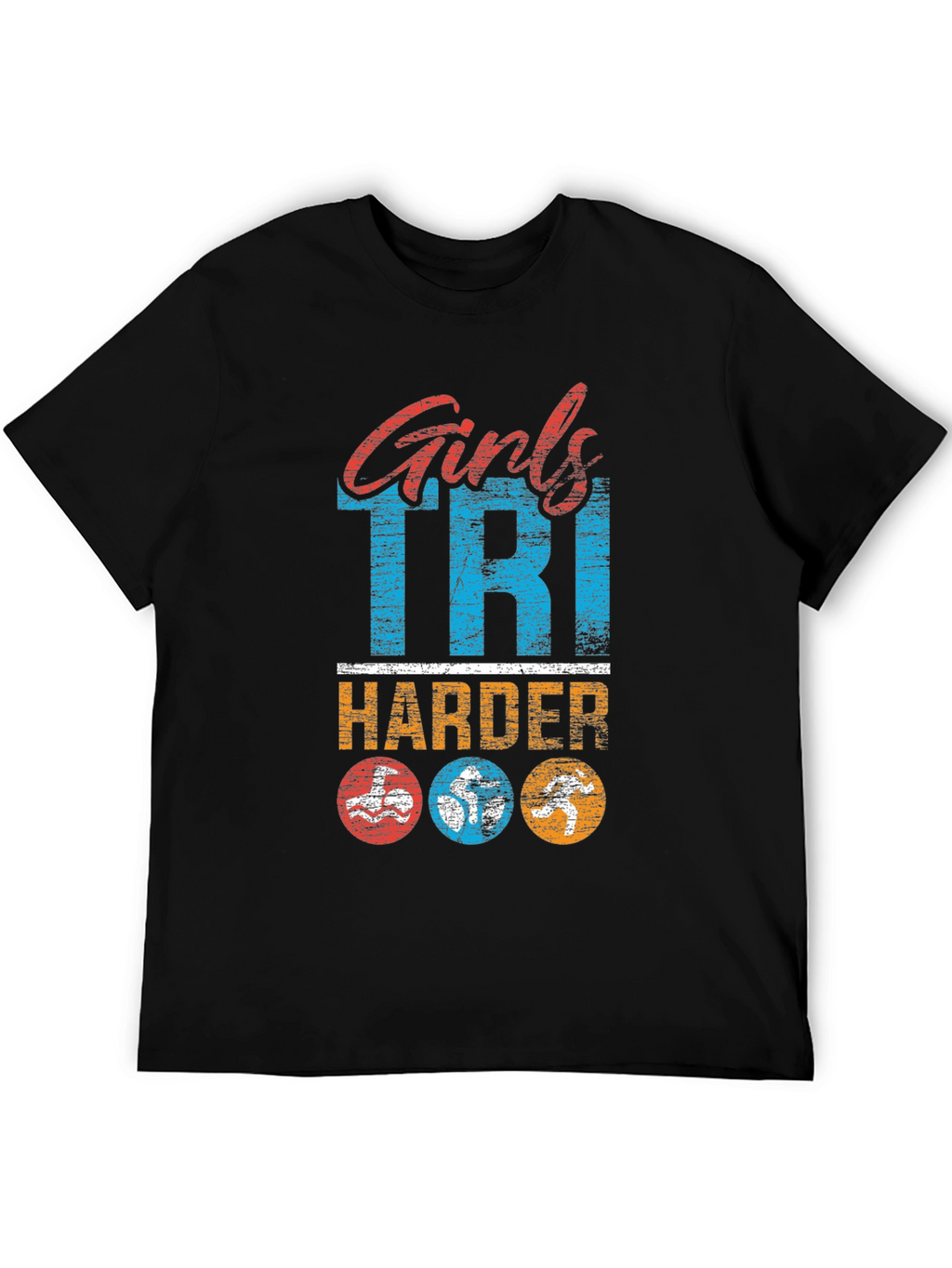 Girls Tri Harder T-Shirt Triathlon Shirt