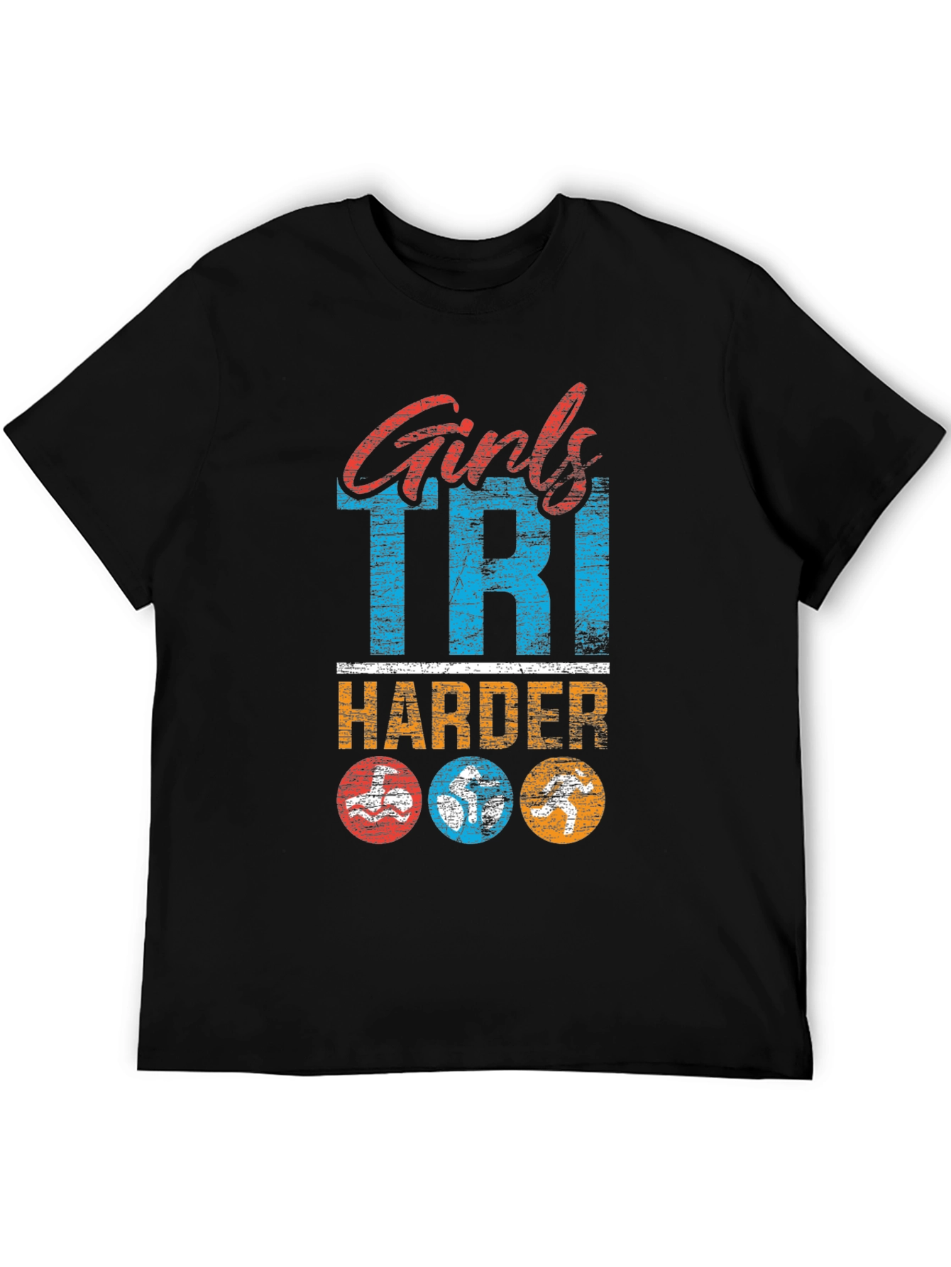 Girls Tri Harder T-Shirt Triathlon Shirt