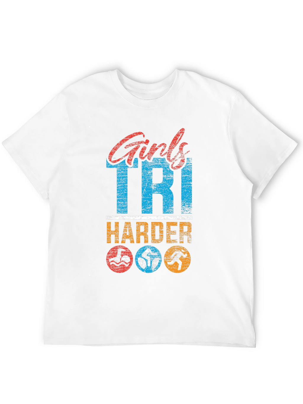 Girls Tri Harder T-Shirt Triathlon Shirt