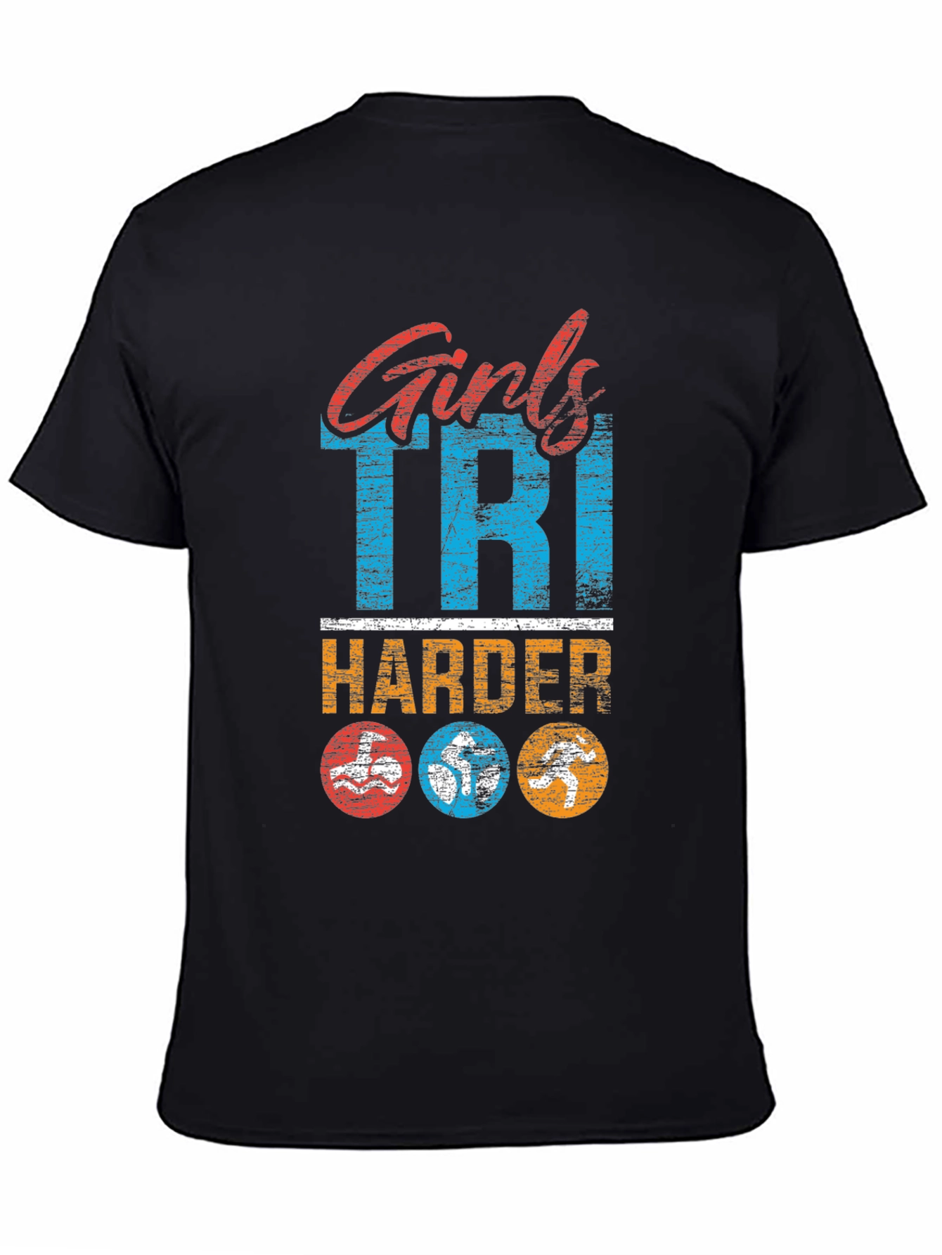 Girls Tri Harder T-Shirt Triathlon Shirt