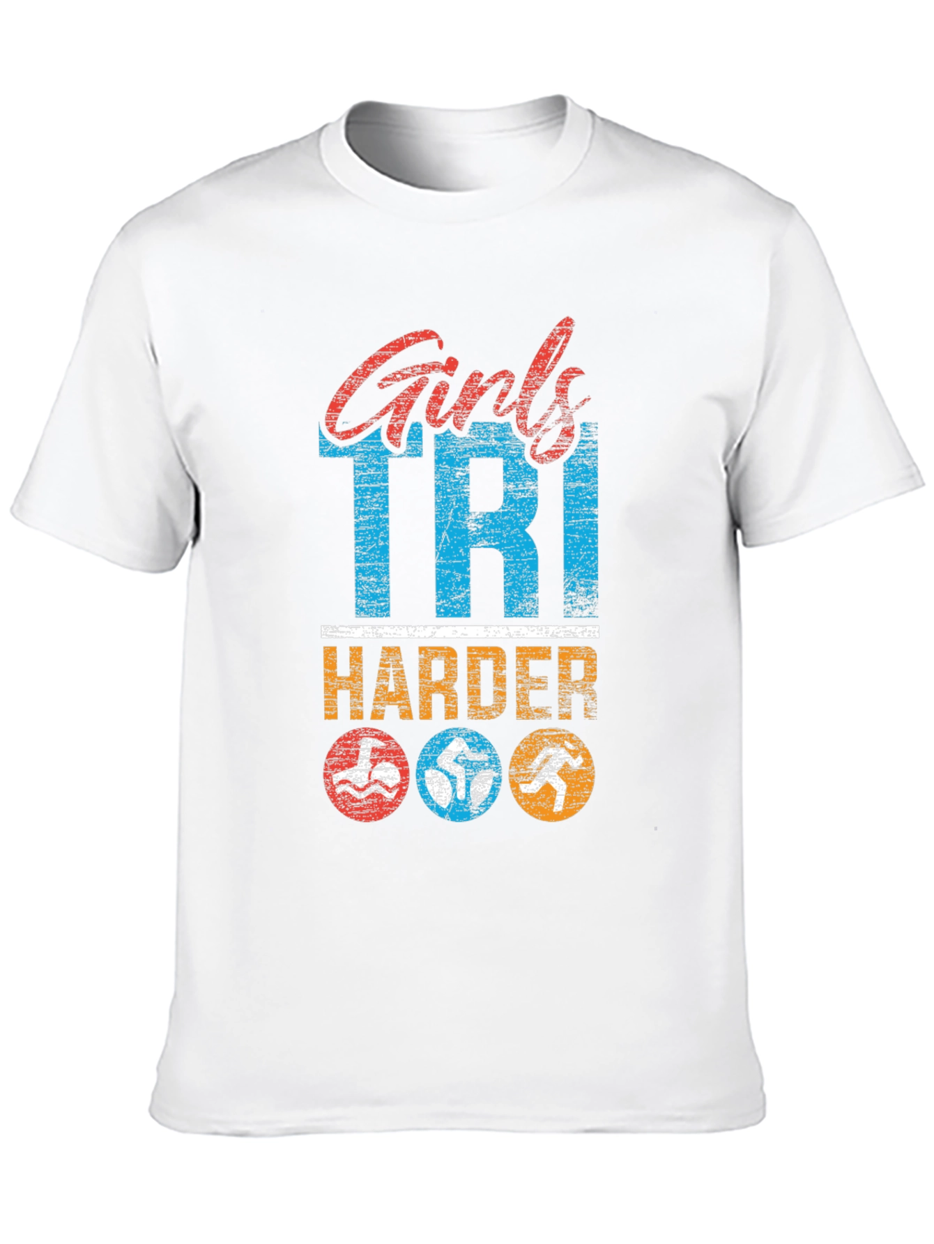Girls Tri Harder T-Shirt Triathlon Shirt