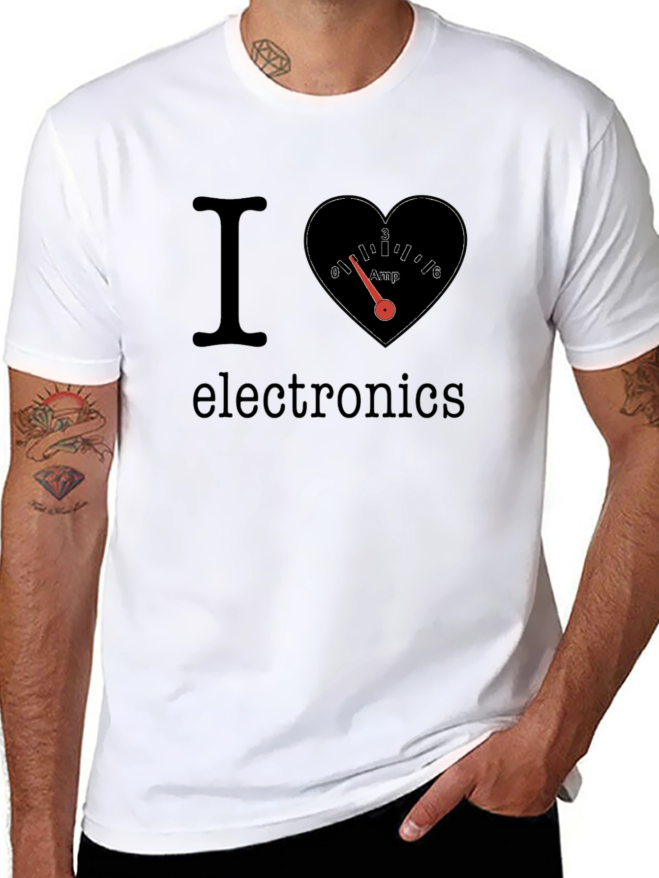 I Heart Electronics T-Shirt - Amp Gauge Design