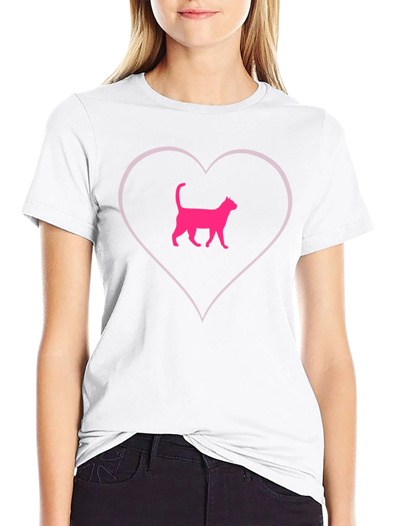 Cat Heart T-Shirt - Cute Graphic Tee