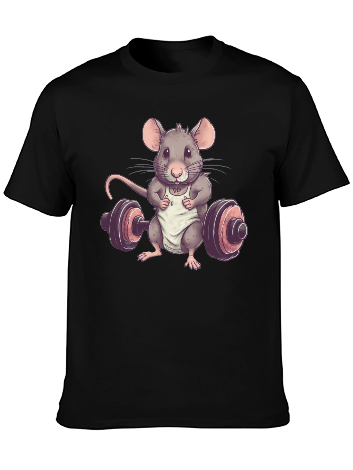 Workout Mouse T-Shirt - Gym Rat Rodent Tee