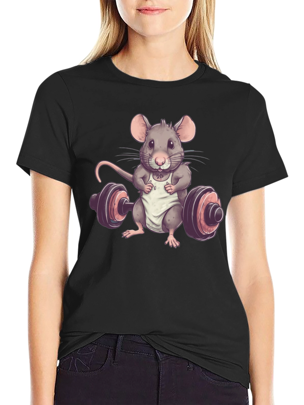 Workout Mouse T-Shirt - Gym Rat Rodent Tee