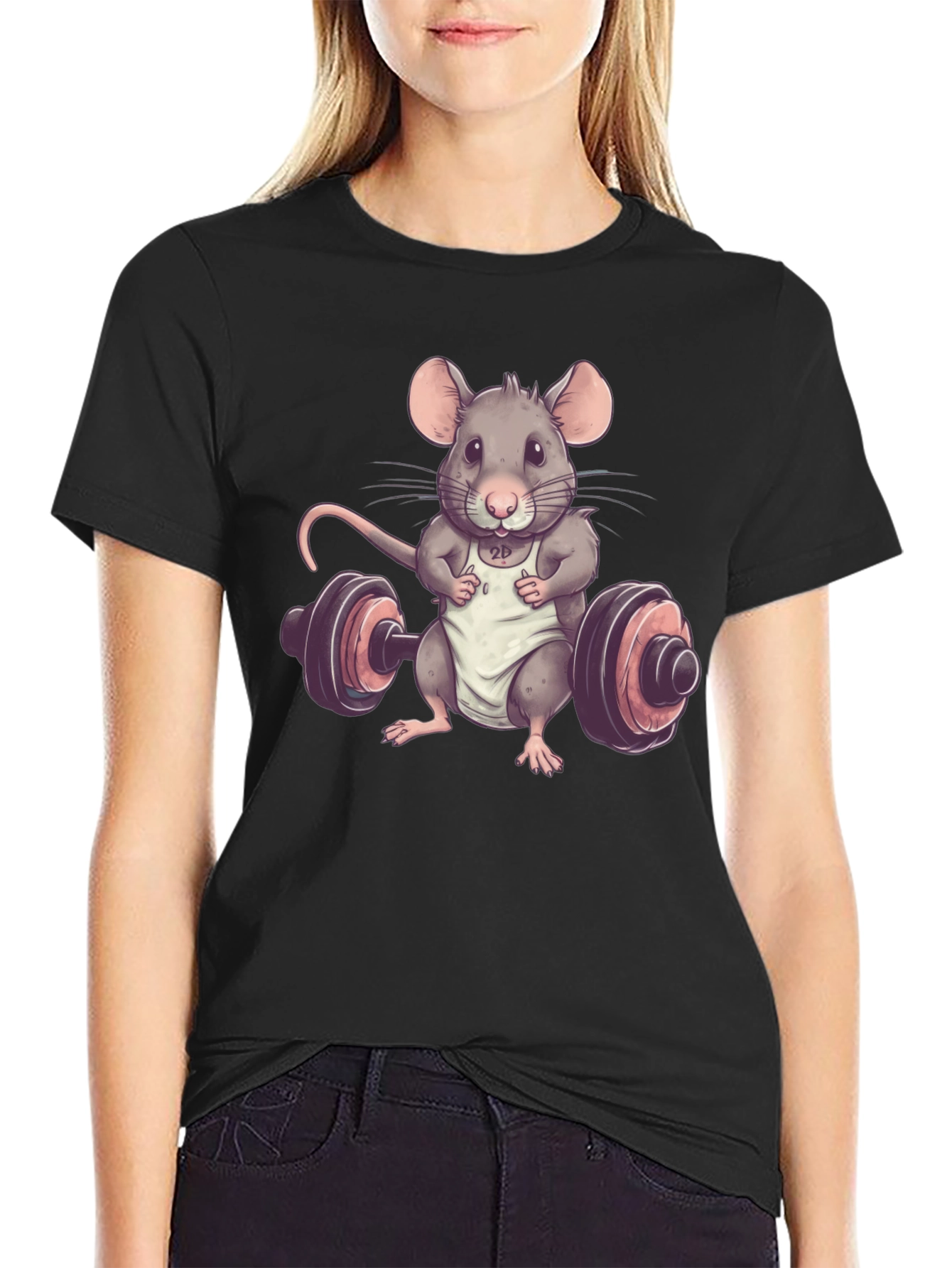 Workout Mouse T-Shirt - Gym Rat Rodent Tee