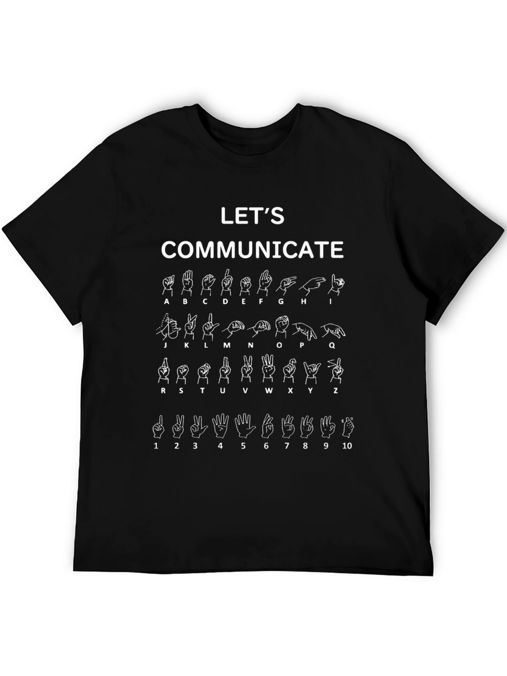 Lets Communicate Sign Language Graphic Tee