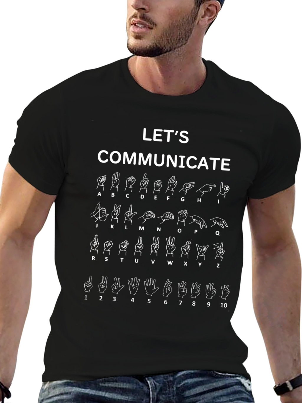 Lets Communicate Sign Language Graphic Tee