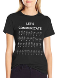Lets Communicate Sign Language Graphic Tee