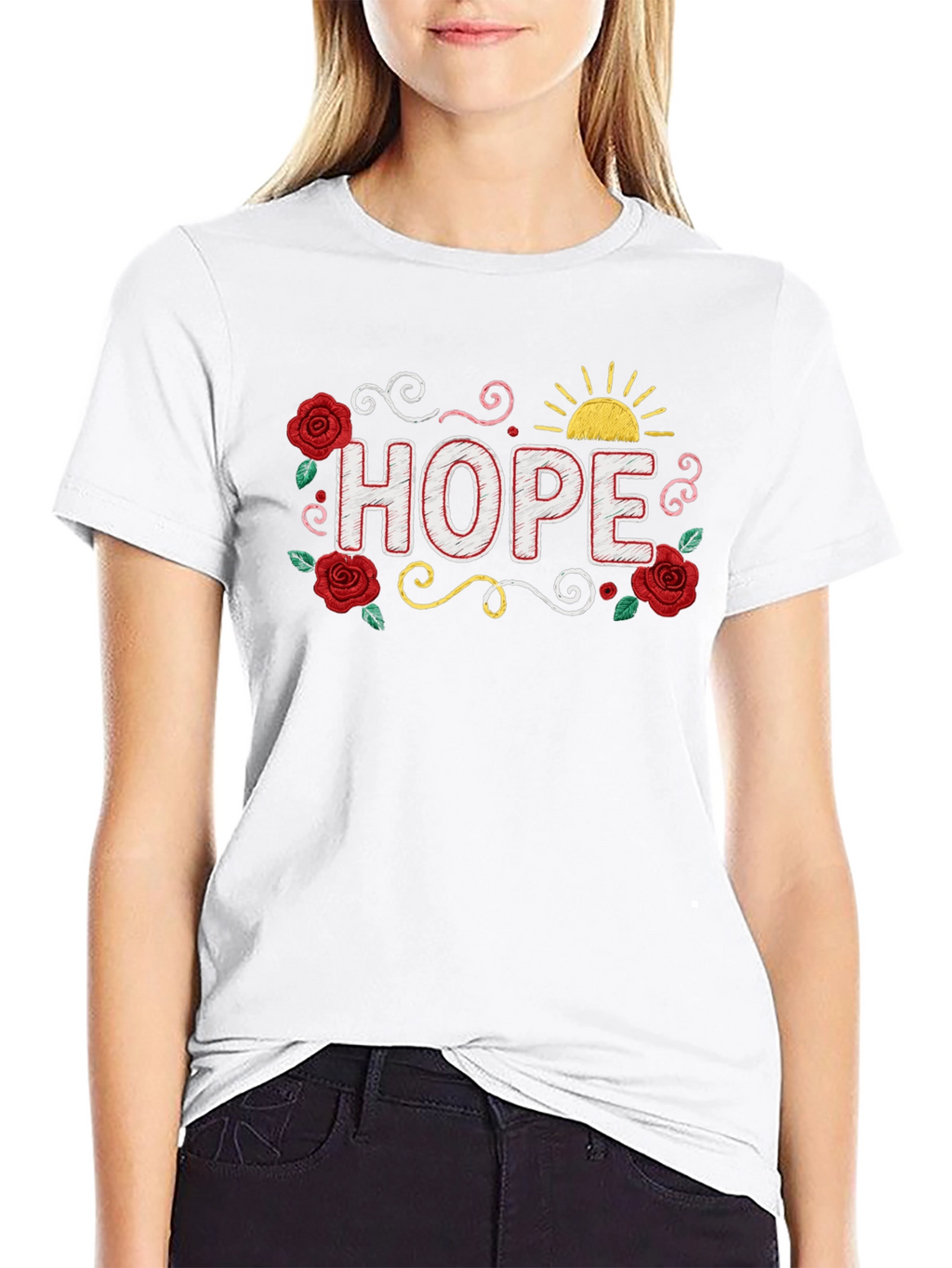 Hope Floral Graphic T-Shirt - Positive Vibes!