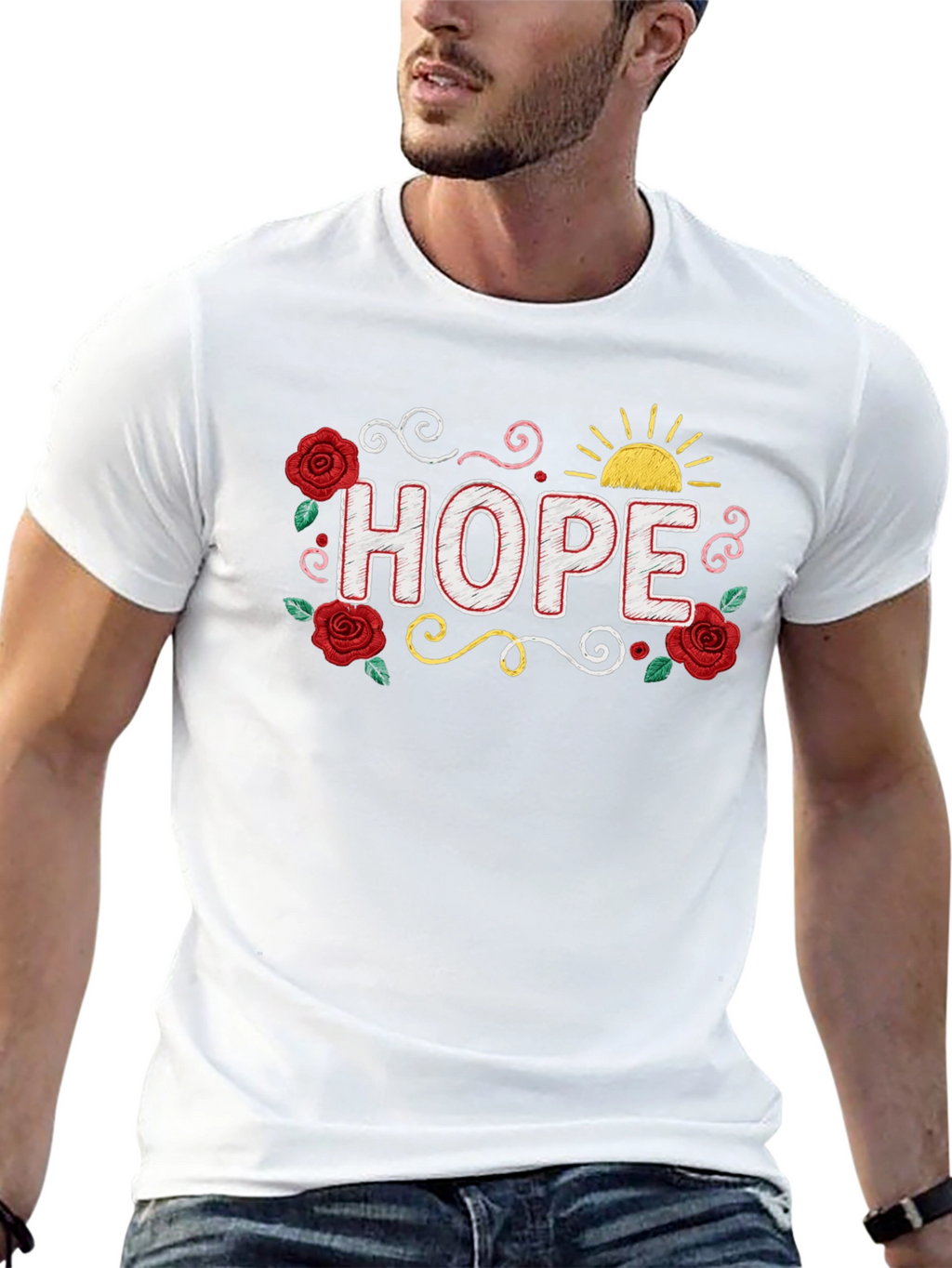 Hope Floral Graphic T-Shirt - Positive Vibes!
