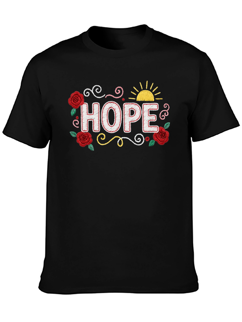 Hope Floral Graphic T-Shirt - Positive Vibes!
