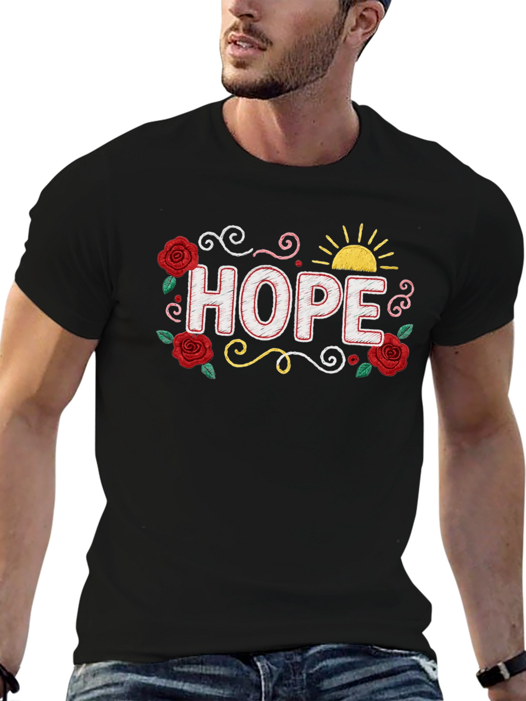 Hope Floral Graphic T-Shirt - Positive Vibes!