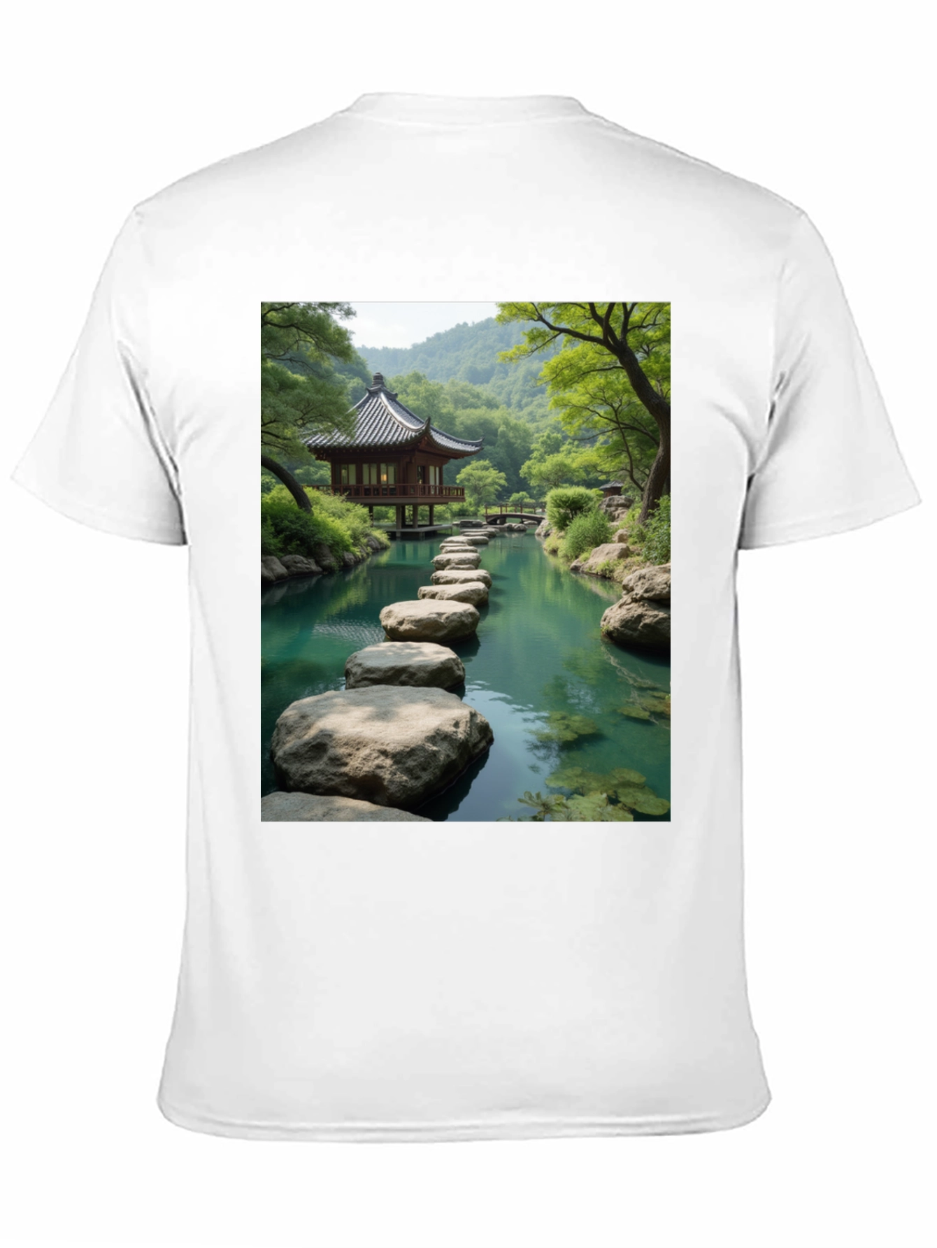 Zen Garden Graphic Tee - Nature Inspired Black T-Shirt